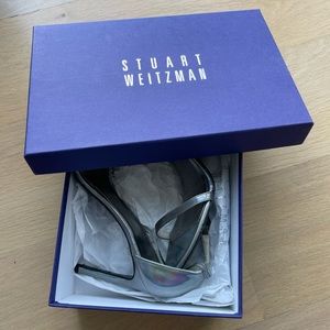 Stuart Weitzman Nudistsong Strappy Sandals in Iridescent Silver
